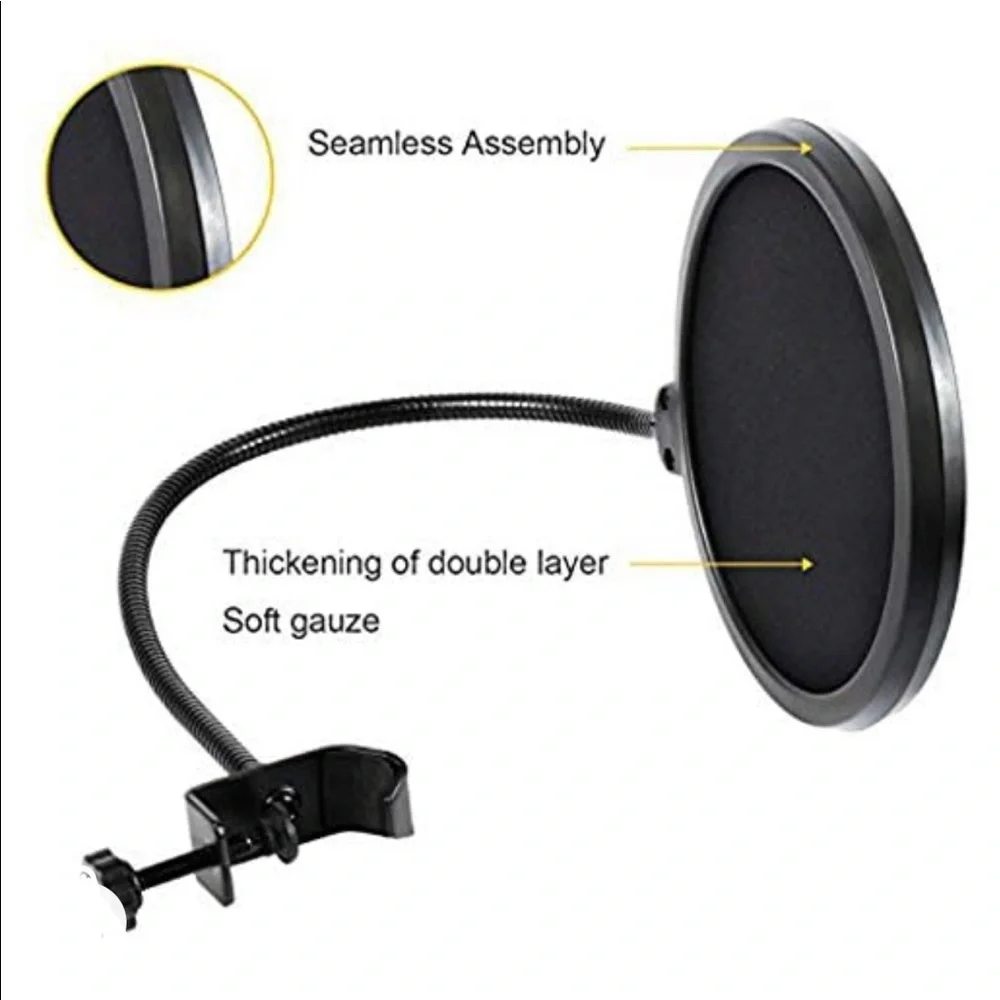 Microphone Pop Filter Mask Shield vocal recording podcast accessory voice sound